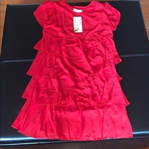 Red ruffled dress